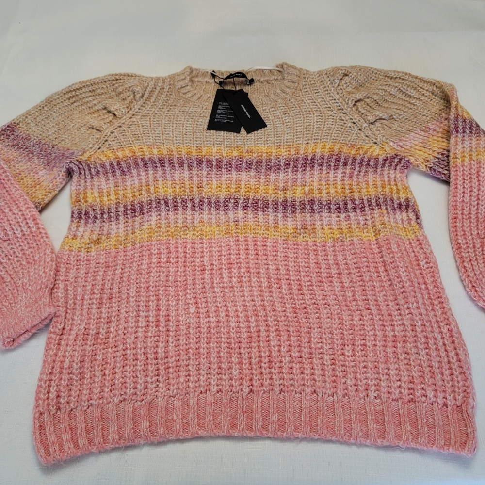 Vero Moda Pinar Striped Puff-Sleeved Sweater in XL